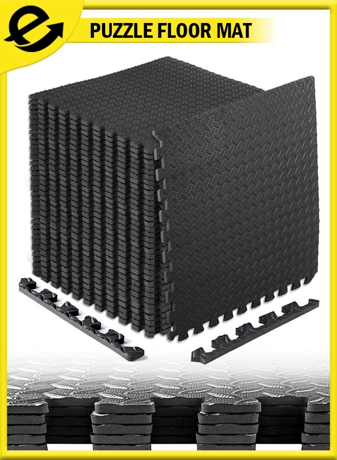 Eoptify 12Pcs Puzzle Exercise Floor Mat, EVA Indoor Foam Floor Mats with Sealing Tiles Mat, Foam Gym Mat, Anti Slip Mat for Adult Men Women, Crawling Mat for Kids 12'' x 12'' - Image 1