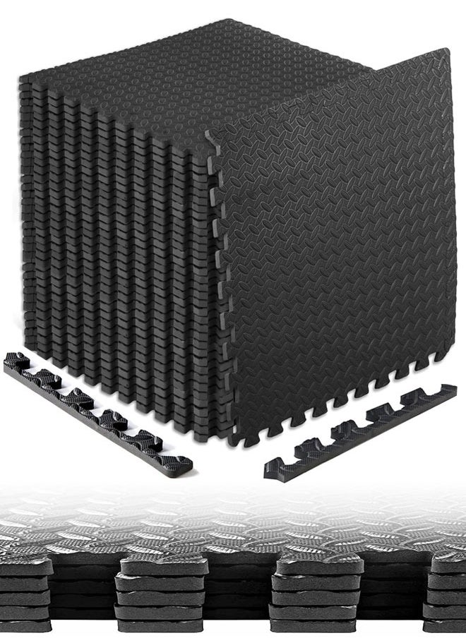 Eoptify 12Pcs Puzzle Exercise Floor Mat, EVA Indoor Foam Floor Mats with Sealing Tiles Mat, Foam Gym Mat, Anti Slip Mat for Adult Men Women, Crawling Mat for Kids 12'' x 12''  - Image 1