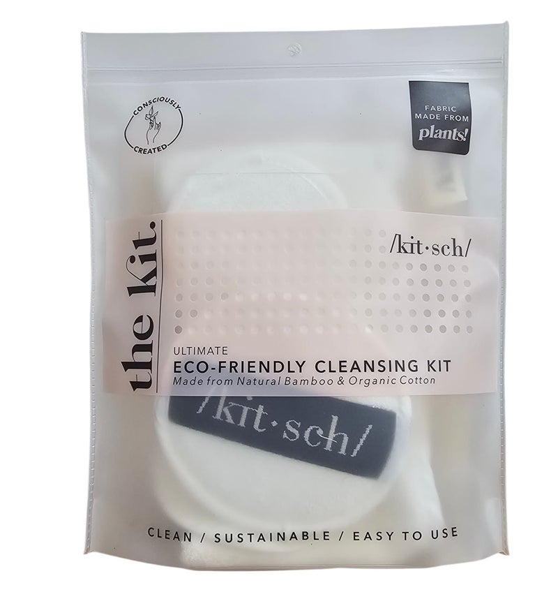 Kitch Reusable makeup remover pads, round bamboo cotton wipes for removing makeup, facial cleansing pads with a washable laundry bag. face towels for removing makeup and eye cleaning towels - Image 1