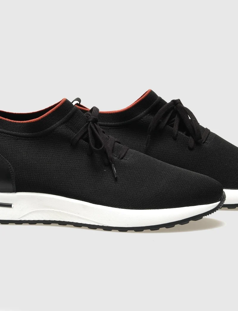 Cabani Milano Knitwear Black Lace-up Men's Sports Shoes