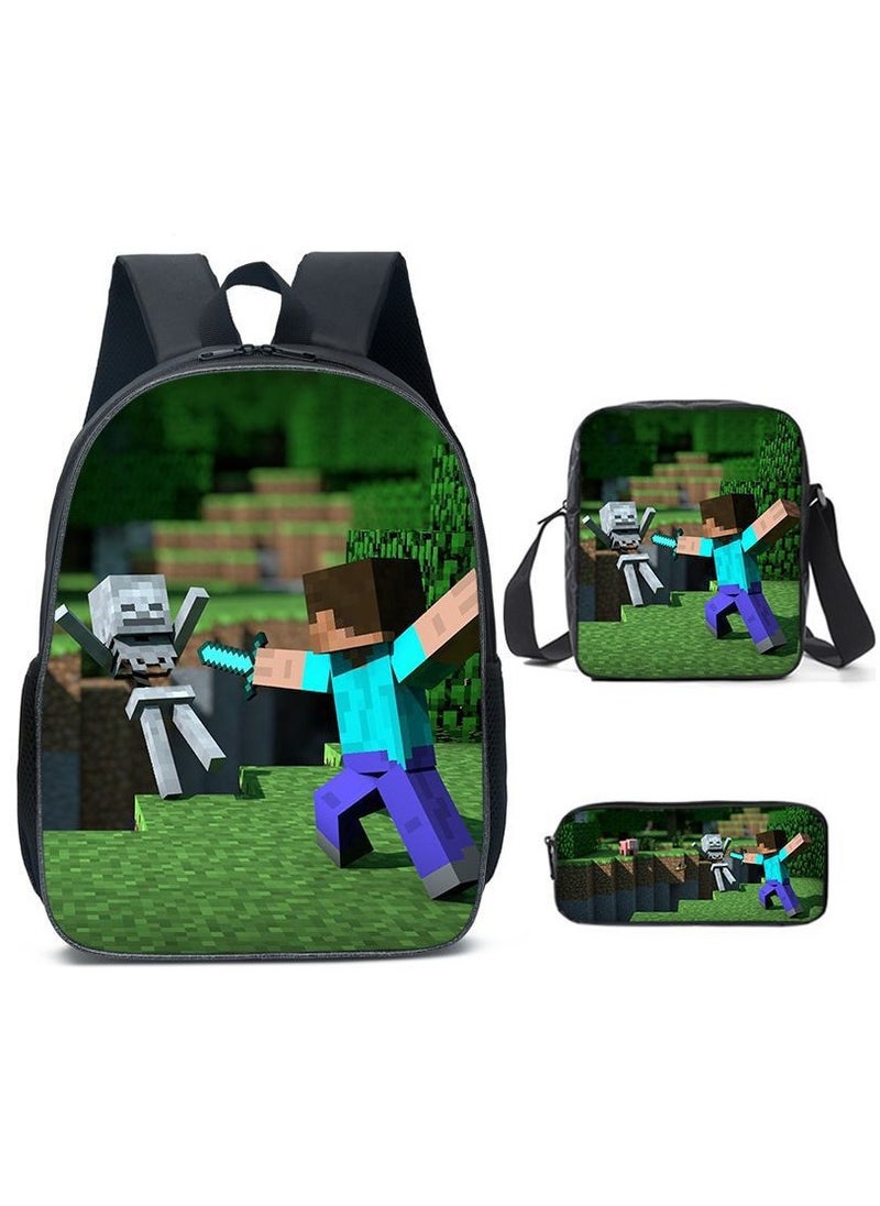 Digital Printing Large Capacity Backpack Three piece Set Lunch Bag Pen Bag Polyester Comfortable Load Reducing Backpack for Students and Children Unisex - pzsku/Z6AC708F06BDA227B3979Z/45/_/1705560968/18ad334b-fc3d-4145-b041-1443e5e446bc