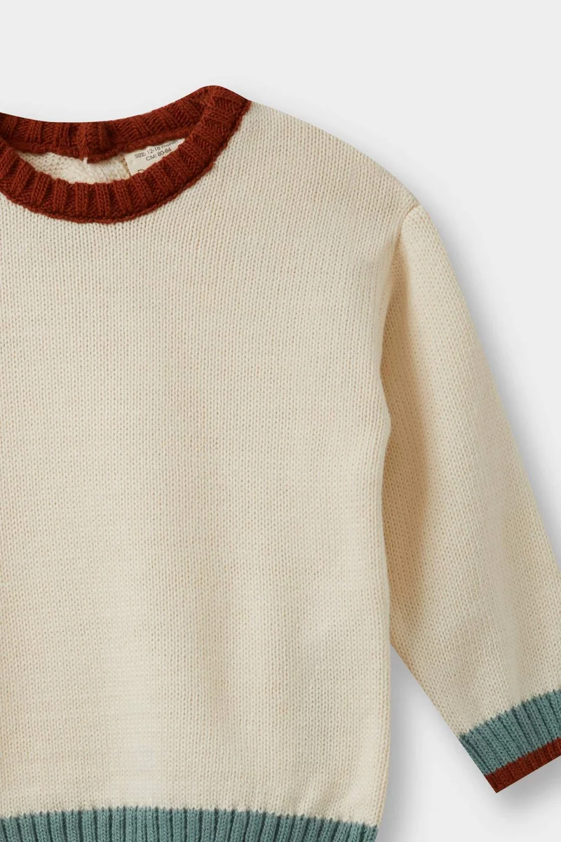 ديفاكتو Baby Boy Crew Neck Knit Pullover