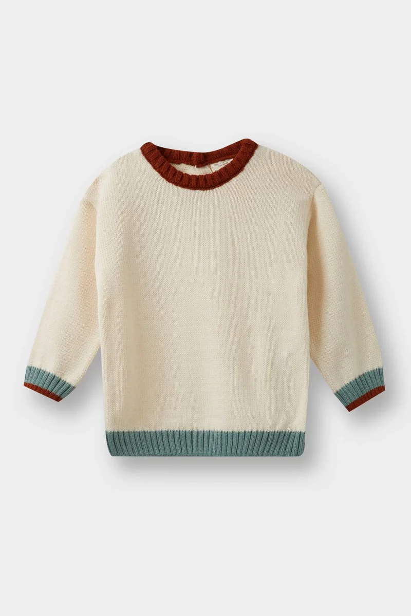 ديفاكتو Baby Boy Crew Neck Knit Pullover