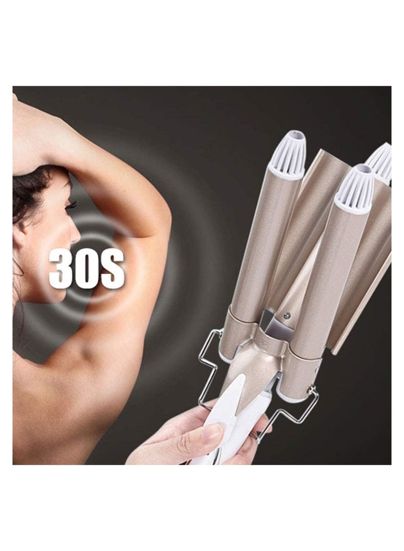 Dubkart Professional Triple Jumbo Barrel Curling Iron Ceramic Hair Waver Pearl Waving Styling Tools Crimping Tool For Deep Waves - Image 2