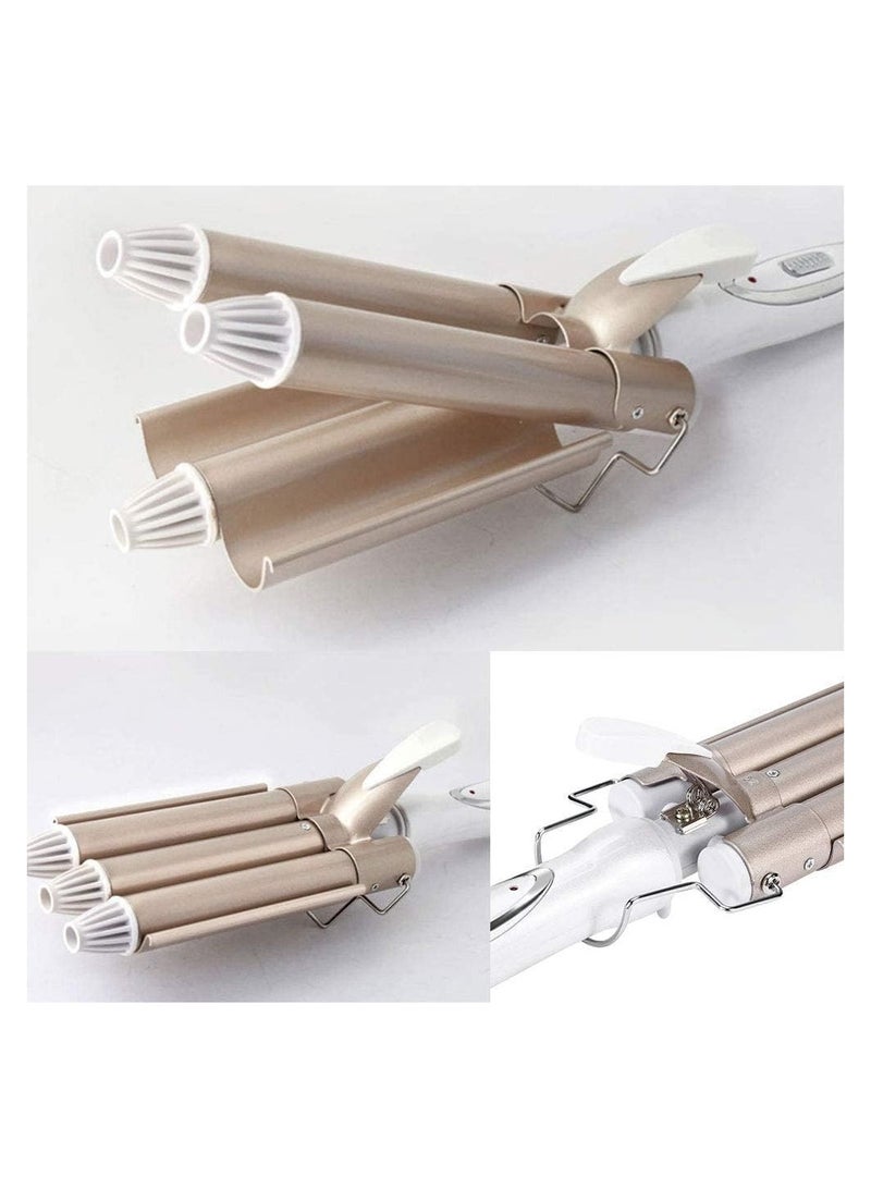 Dubkart Professional Triple Jumbo Barrel Curling Iron Ceramic Hair Waver Pearl Waving Styling Tools Crimping Tool For Deep Waves - Image 4