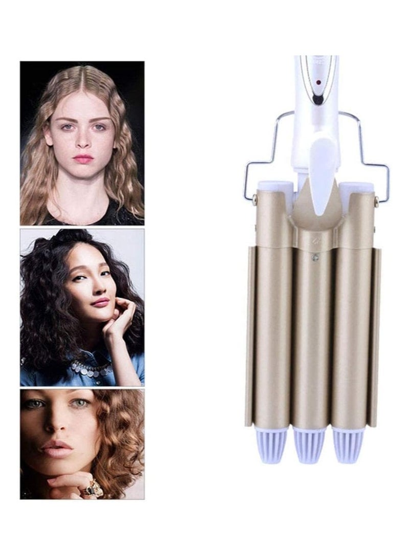 Dubkart Professional Triple Jumbo Barrel Curling Iron Ceramic Hair Waver Pearl Waving Styling Tools Crimping Tool For Deep Waves - Image 3