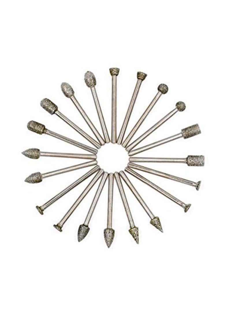 DIY Crafts Diy Crafts CTDIYHI37745 3mm Durable Shank Diamond Grinding Burr Drill Bits Rotary Tools for Watch Dy Crafts Works 10 Pack of 15 Multicolor  - Image 5