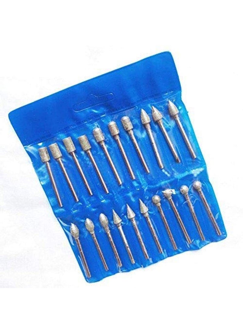 DIY Crafts Diy Crafts CTDIYHI37745 3mm Durable Shank Diamond Grinding Burr Drill Bits Rotary Tools for Watch Dy Crafts Works 10 Pack of 15 Multicolor  - Image 2