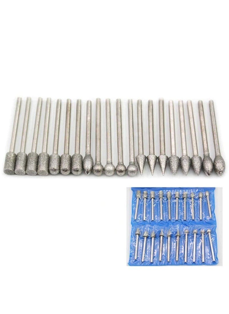 DIY Crafts Diy Crafts CTDIYHI37745 3mm Durable Shank Diamond Grinding Burr Drill Bits Rotary Tools for Watch Dy Crafts Works 10 Pack of 15 Multicolor  - Image 4