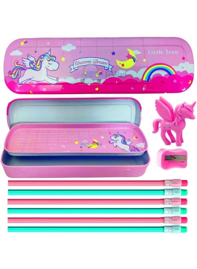 FunBlast Unicorn Stationary Kit for Girls, Pencil Kit with Pencil Box, Sharpener & Eraser - Stationary Set for Girls/Birthday Gift, Multicolor - Image 1
