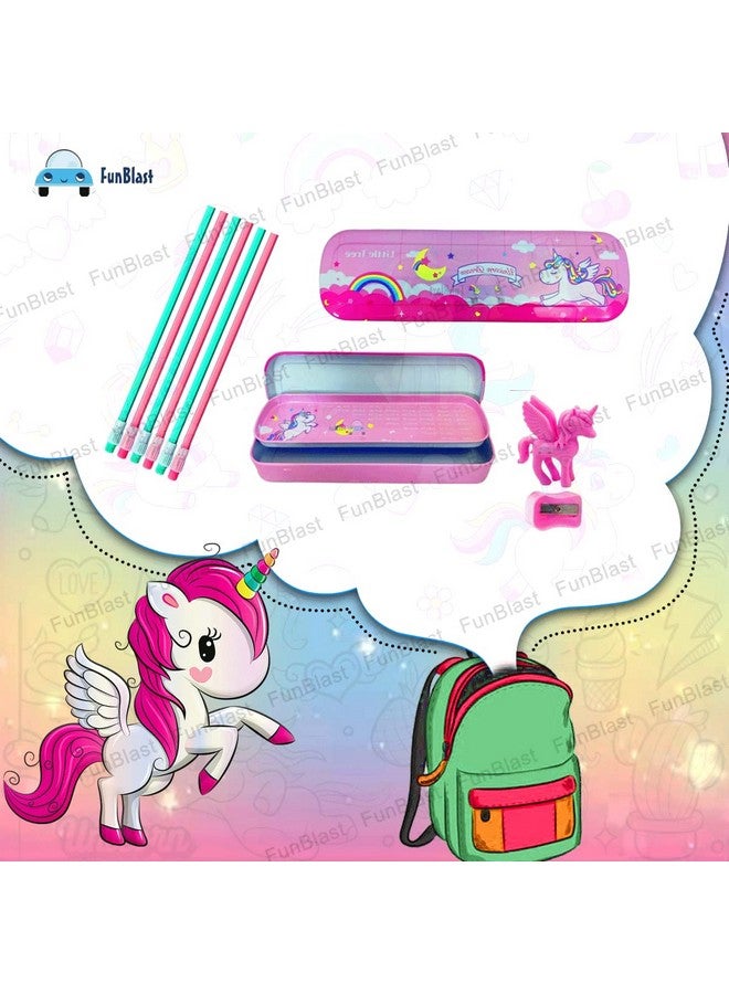 FunBlast Unicorn Stationary Kit for Girls, Pencil Kit with Pencil Box, Sharpener & Eraser - Stationary Set for Girls/Birthday Gift, Multicolor - Image 2