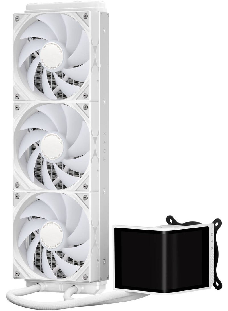 TRYX Panorama SE 360 ARGB 360mm AIO Liquid CPU Cooler – 6.67” 2K Curved Rotatable AMOLED Display, Asetek 8th Gen Pump, 3×120mm ARGB PWM Fans, 280W+ TDP, Intel & AMD Compatible, White | L-P360L-AM3M-G0W - Image 5