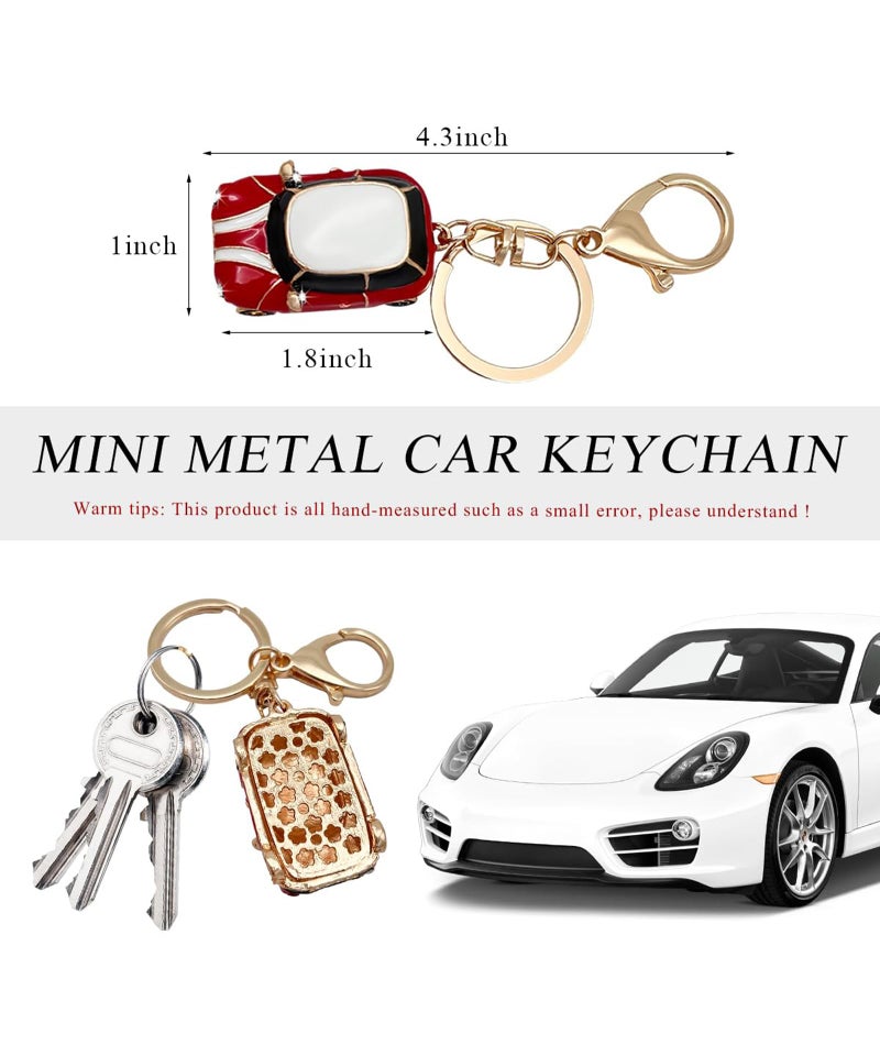 BdelrinQue Car Keychain, Cute Mini Car Key Chain for Car, Aesthetic Keychain Suitable for Car Enthusiasts and Daily Key Organizer - Image 2