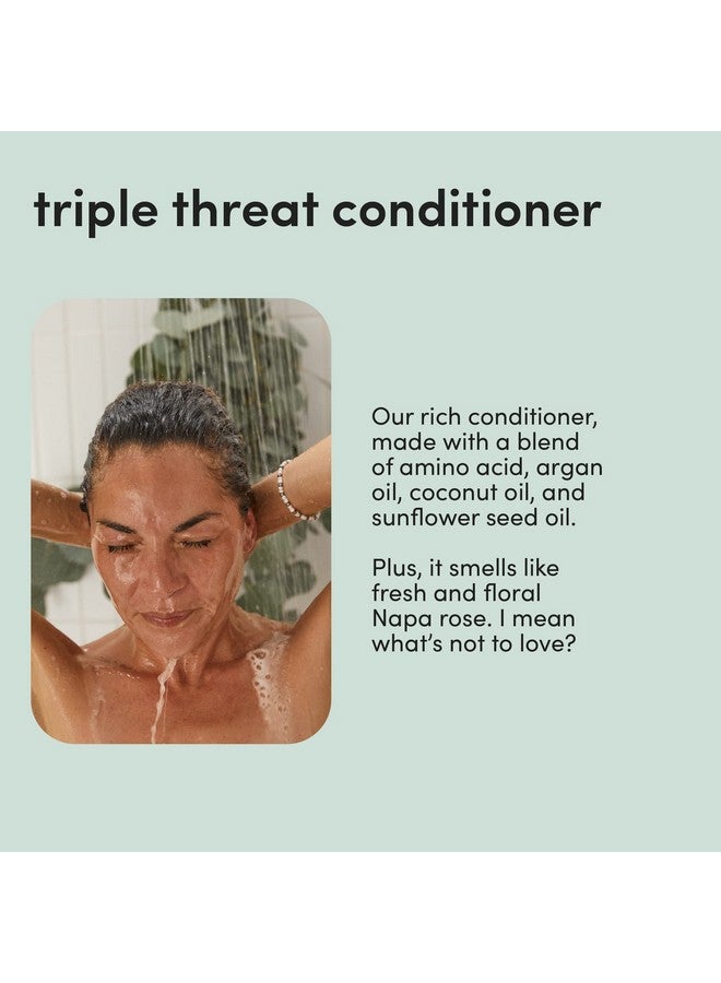 hers Triple Threat Shampoo and Conditioner Set for Women- Thickening, Moisturizing, Reduces Shedding- Color Safe Hair Loss Shampoo and Conditioner- 2 pack, 6.4oz - Image 4