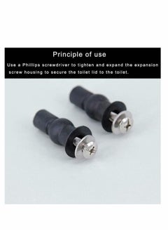Excefore 4 Pcs Blind Hole Fittings Expanding Rubber Bolts Nuts for Fixing The Top Toilet Seat Universal Parts Set Household Accessories Repair Parts Top Cover Lid Seat Fixings Blind Hole Fitting  - Image 2