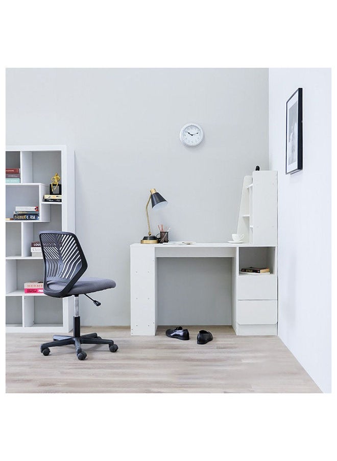 DANUBE HOME - Thalana Computer Table Office Desk Workstation With Cabinet Modern PC Laptop Gaming Table Wooden Study Table For Home Office L 120 x W 45 x H 135 cm White - Image 1