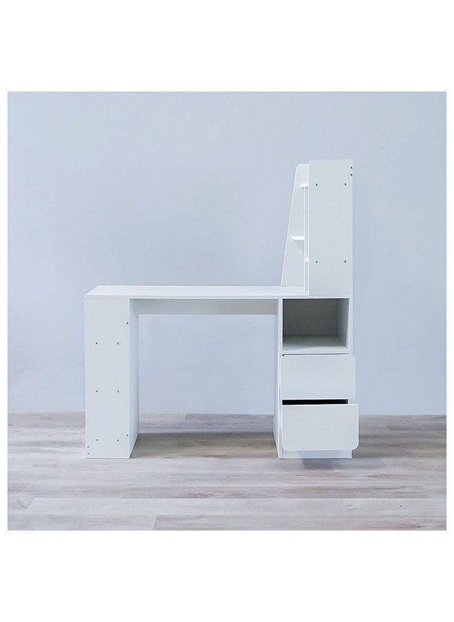 DANUBE HOME - Thalana Computer Table Office Desk Workstation With Cabinet Modern PC Laptop Gaming Table Wooden Study Table For Home Office L 120 x W 45 x H 135 cm White - Image 1