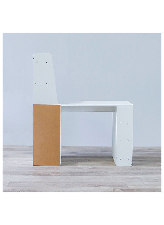 DANUBE HOME - Thalana Computer Table Office Desk Workstation With Cabinet Modern PC Laptop Gaming Table Wooden Study Table For Home Office L 120 x W 45 x H 135 cm White - Image 1