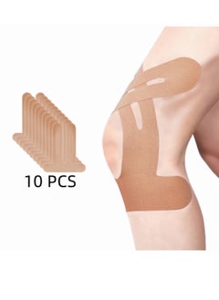 Best Choice Products 10 Pcs Pre-Cut Kinesiology Tape for Knee,Waterproof & Elastic, Breathable Latex-Free Cotton Athletic Tape, Provide Support and Stability to Muscle,Ideal for Running, Hiking, Riding  - Image 1