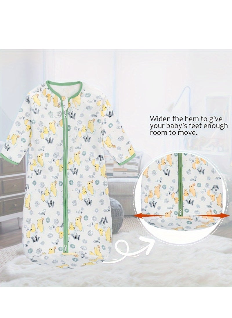 Miracle Baby - 0.5Tog Baby Sleeping Bags 100% Cotton for Newborn Baby Swaddle Wrap Long Sleeves Kids Sleeping Sack 0-18M - Image 1
