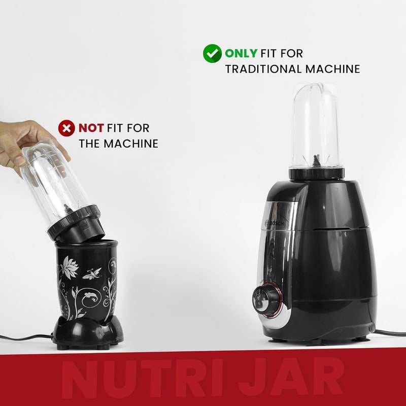 Jade-X Bullet Juicer Jar 530ml Compatible with Mixer Grinder for Smooth Blending and Efficient Juice Extraction (Pack of 2) (Only Jar) - Image 3