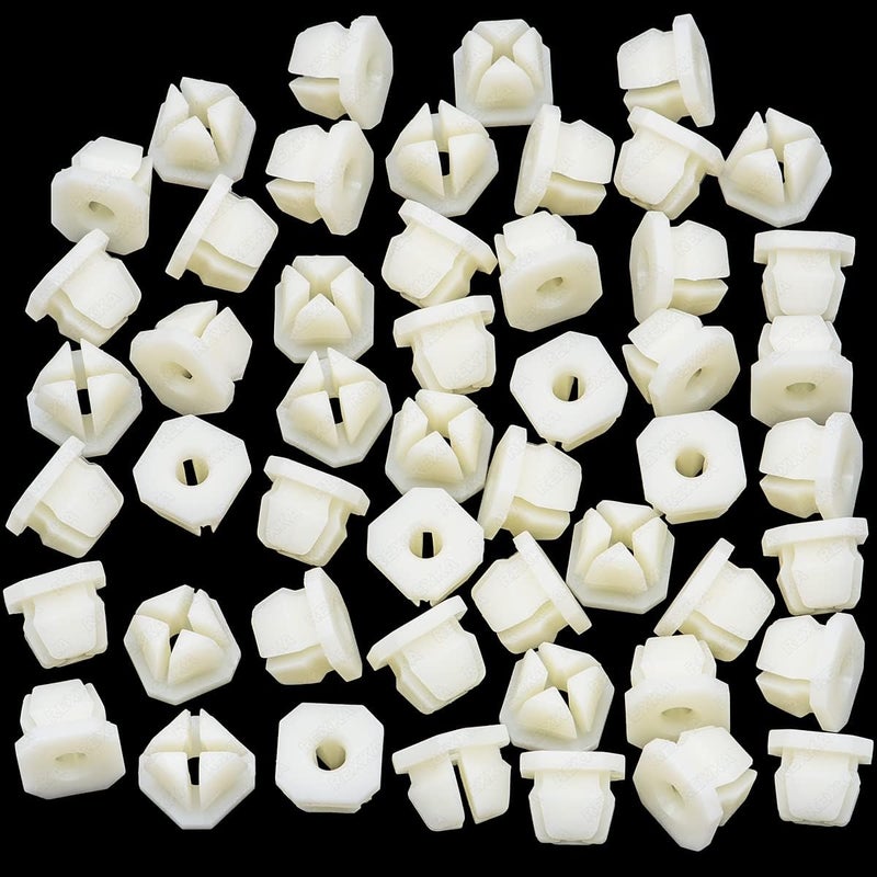 Rexka 50ps Nylon Grill Screw Nuts #8 Screw Size for GM 3893980 - Image 2