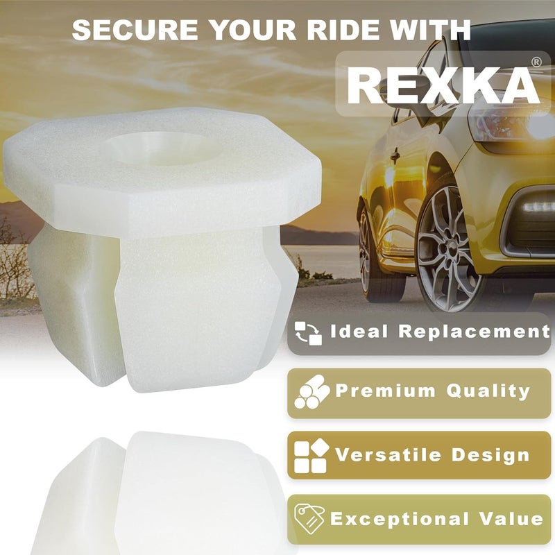 Rexka 50ps Nylon Grill Screw Nuts #8 Screw Size for GM 3893980 - Image 3