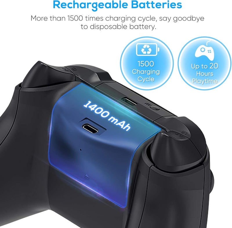 FYOUNG Upgraded Vertical Cooling Fan Stand for Xbox Series S, Cooler Fan System Dual Controller Charging Dock Station with 2 x 1400mAh Rechargeable Battery Pack, Headphone Bracket for Xbox Series S (Black) - Image 4