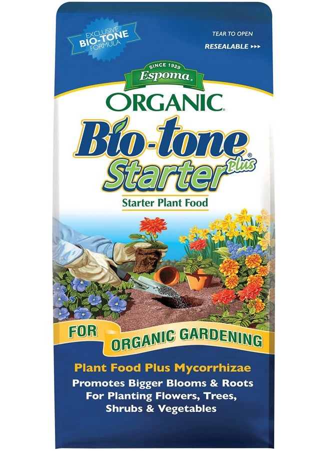 Espoma Organic Bio-Tone Starter Plus 4-3-3 Natural & Organic Starter Plant Food with Both Endo & Ecto Mycorrhizae; 4 lb. Bag; The Ultimate Starter Fertilizer - Pack of 1 - Image 1