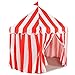 Vincreem Large Tent for Kids 55 X 53 Kids Playhouse Red and White Stripe Tent for Carnival Party Supplies for Play and Games Indoor and Outdoor Camping Activity Toys - Image 2