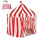 Vincreem Large Tent for Kids 55 X 53 Kids Playhouse Red and White Stripe Tent for Carnival Party Supplies for Play and Games Indoor and Outdoor Camping Activity Toys - Image 4
