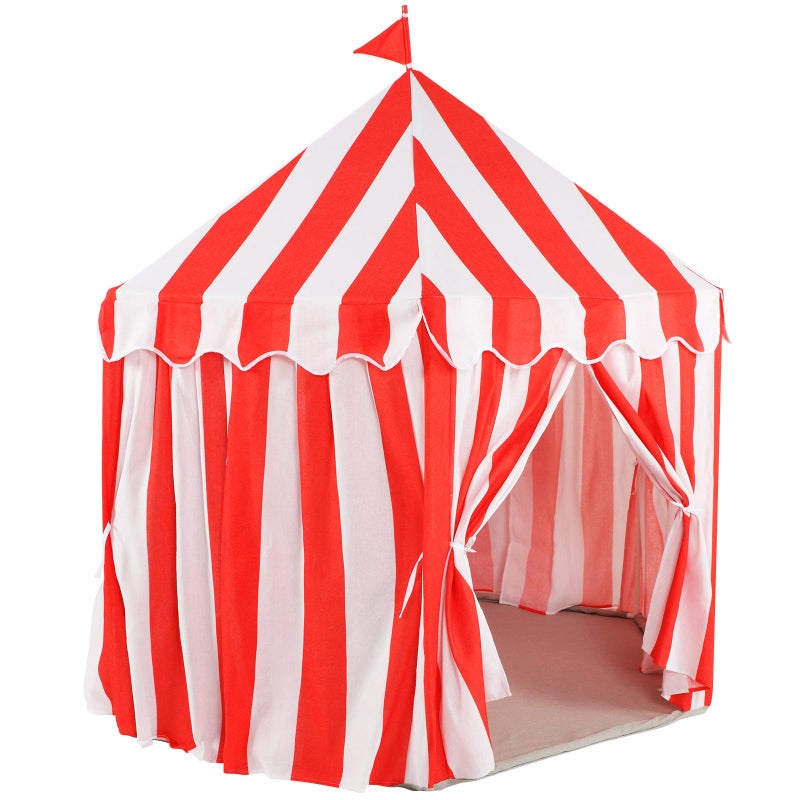 Vincreem Large Tent for Kids 55 X 53 Kids Playhouse Red and White Stripe Tent for Carnival Party Supplies for Play and Games Indoor and Outdoor Camping Activity Toys - Image 3