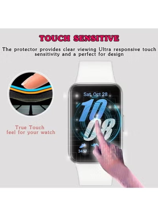 fantasize 4 Pack Screen Protector Compatible for Samsung Galaxy Fit 3 Watch Case, Galaxy Fit 3 Flexible Full Coverage Clear TPU Film (Clear) - Image 5