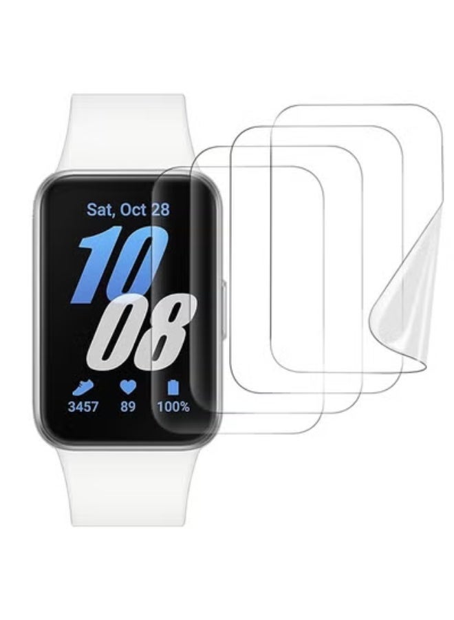 fantasize 4 Pack Screen Protector Compatible for Samsung Galaxy Fit 3 Watch Case, Galaxy Fit 3 Flexible Full Coverage Clear TPU Film (Clear) - Image 1