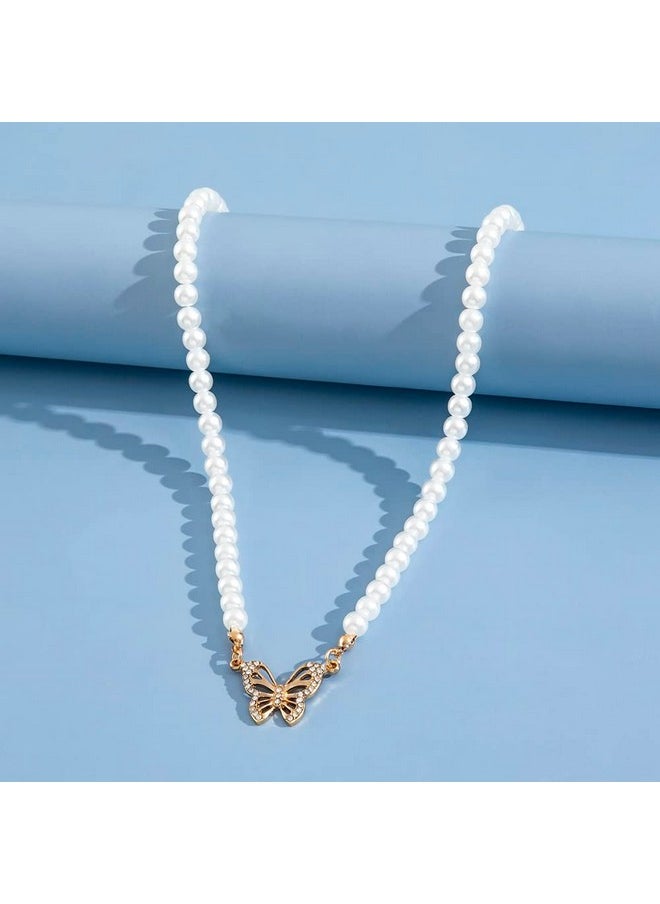 Shining Diva Fashion - Shining Diva Fashion Stylish Pearl Chain Pendant Necklace for Women and Girls (14570np) - Image 1