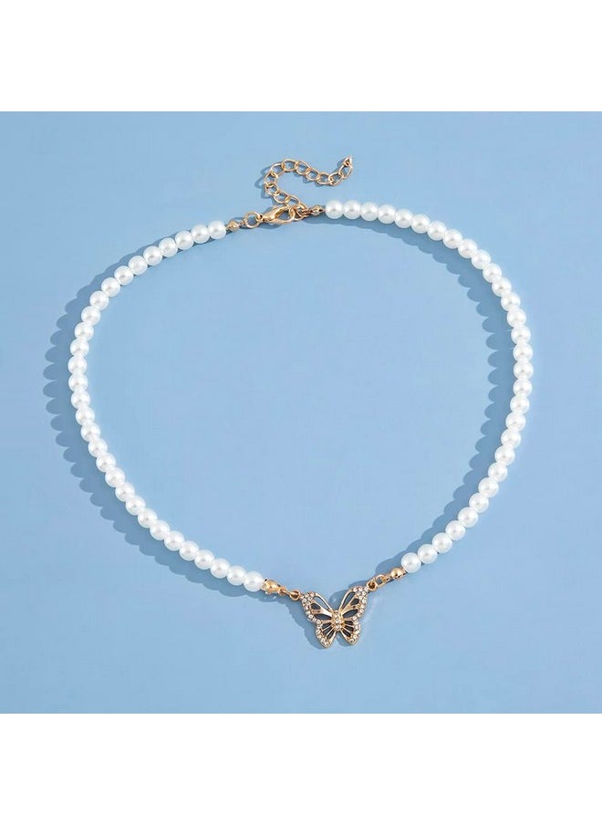 Shining Diva Fashion - Shining Diva Fashion Stylish Pearl Chain Pendant Necklace for Women and Girls (14570np) - Image 1
