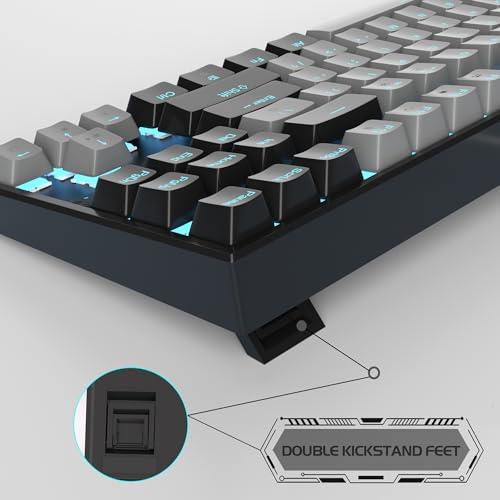 MageGee 75% Mechanical Gaming Keyboard, Blue Switch, LED Backlit, 87 Keys Compact TKL Wired Computer Keyboards for Windows Laptop PC Gamer - Grey/Black - Image 4