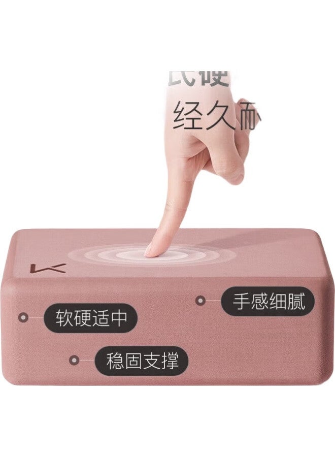 Keep Yoga Blocks For Stretching Assistance, Frosted Non-Slip Yoga Dance Eva Eco-Friendly Material, Gray And Pink, One Pair - Image 1
