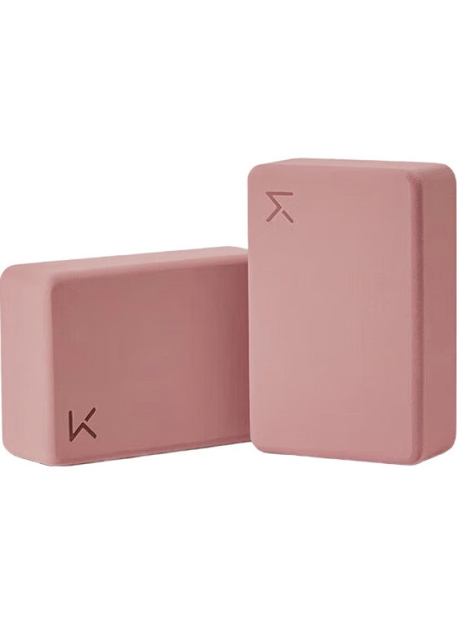 Keep Yoga Blocks For Stretching Assistance, Frosted Non-Slip Yoga Dance Eva Eco-Friendly Material, Gray And Pink, One Pair - Image 3