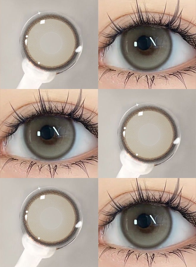 Mill Creek color contact lenses 14.0MM hydrogel lenses can be used for 12 months 1 pair of 2 brown glasses - Image 1