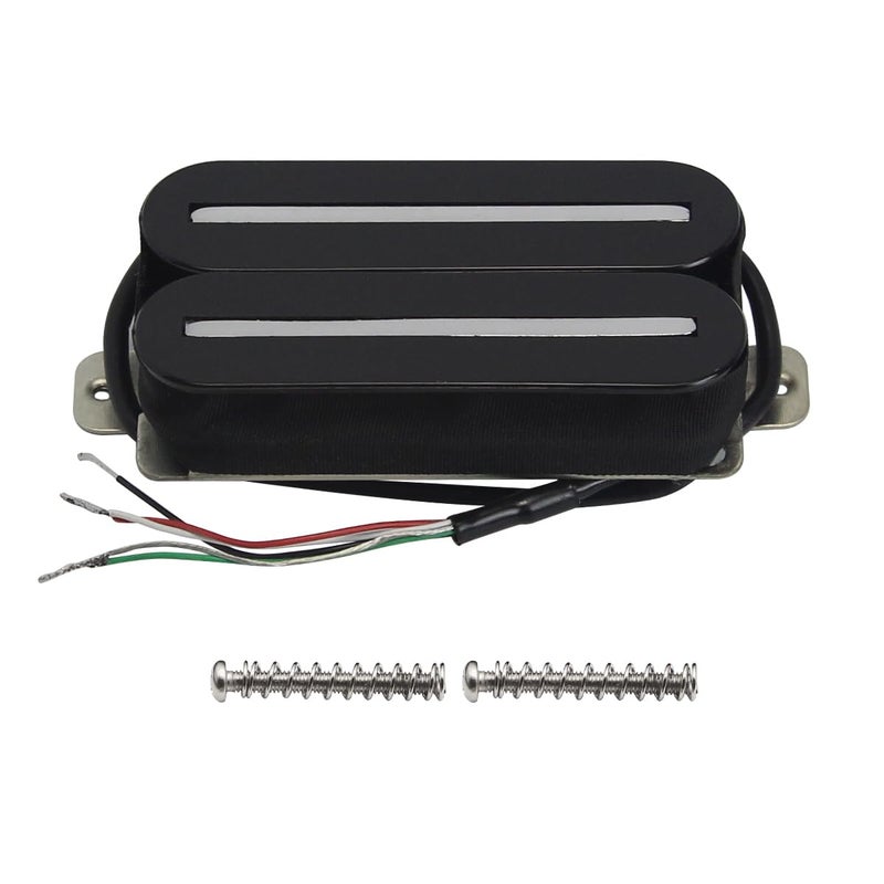 FLEOR High Output Bridge Pickup Hot Dual Rail Humbucker Pickups Ceramic Electric Guitar Pickup Humbucker, Black - Image 1