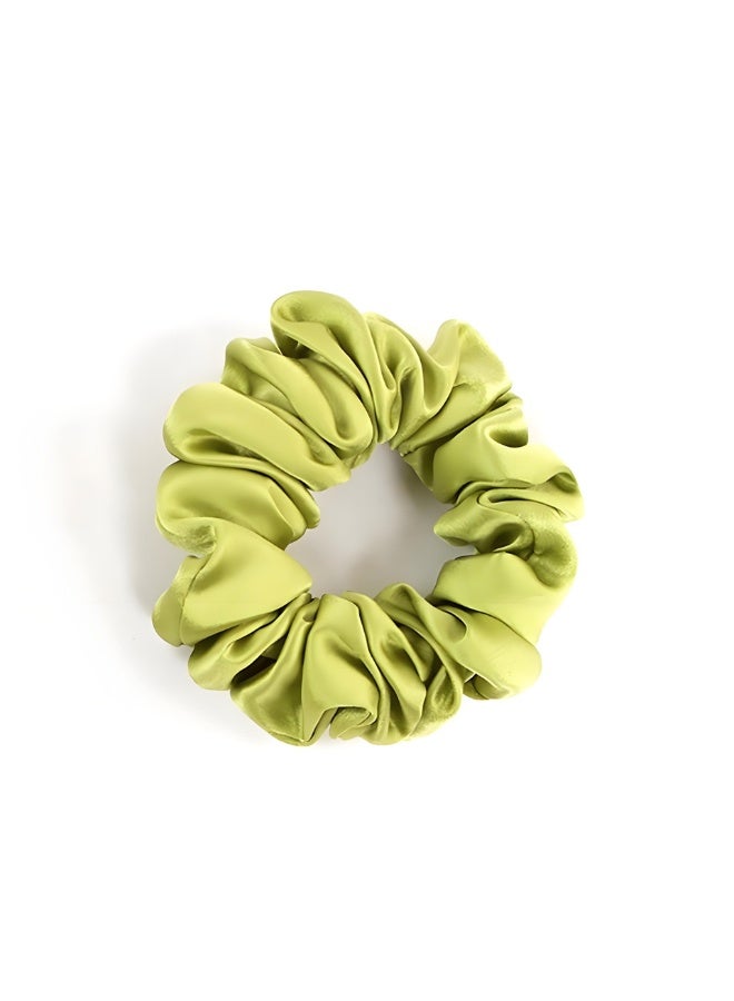 Loquat Scrunchy Hair Ties Silk Satin Hair Elastics Bands Ponytail Holder Hair Accessories Green