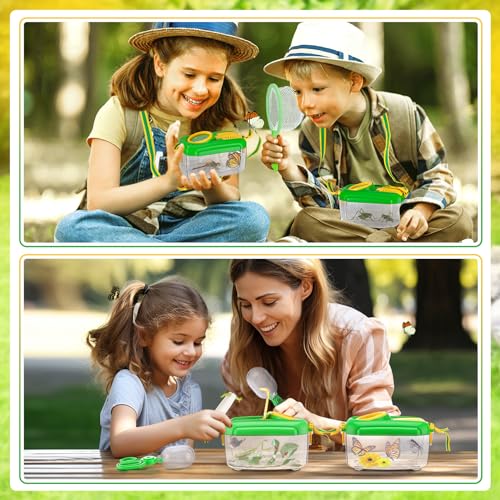 Biubee 2Sets Bug Catcher for Kids - Sturdy Kids Bug Catching Kit Gifts with Collector Butterfly Net Tweezer, Bugs Habitat Outdoor Explorer Kit for Age 3 4 5 6 7 8, 8Pcs - Image 4