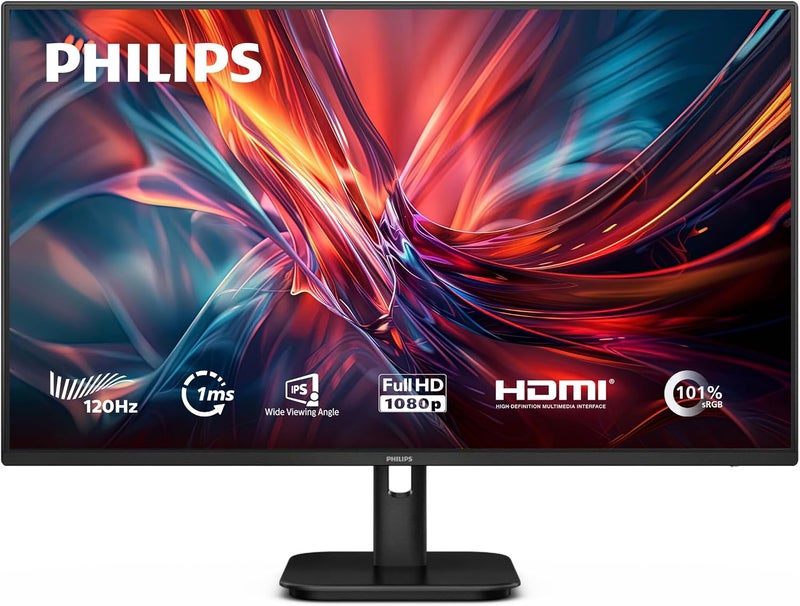 فيليبس 27 inch FHD, IPS Monitor, 120Hz Refresh Rate, 1ms Response Time, Adaptive Sync, LowBlue Mode, Flicker Free, Vesa mount, HDMI and VGA connectivity for Office & Home, Philips monitor, 27E1N2100D black - Image 1