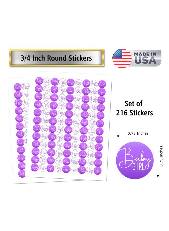 RokAPary 216 Modern Baby Shower Purple Kisses Labels for Baby Shower Or Baby Sprinkle Party Or Event Decorations, Stickers, Wrappers, Favors, Its a Girl. Made in USA - Image 3
