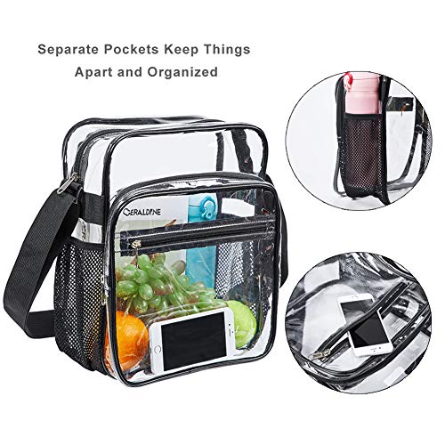 COVAX Clear Bag Stadium Approved, Clear Crossbody Messenger Shoulder Bag with Adjustable Strap for Concerts, Sports Events - Image 4