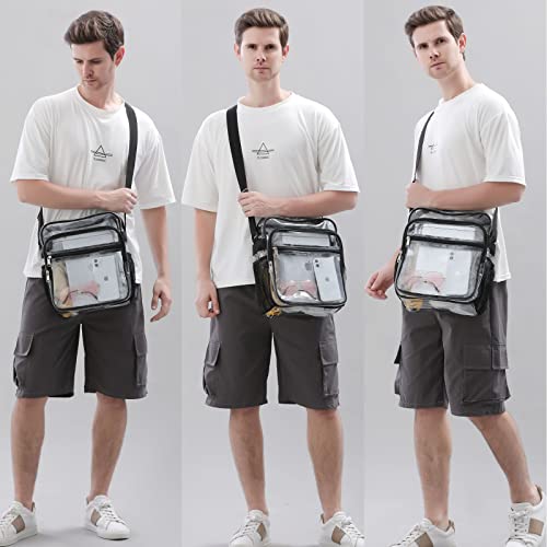 COVAX Clear Bag Stadium Approved, Clear Crossbody Messenger Shoulder Bag with Adjustable Strap for Concerts, Sports Events - Image 3