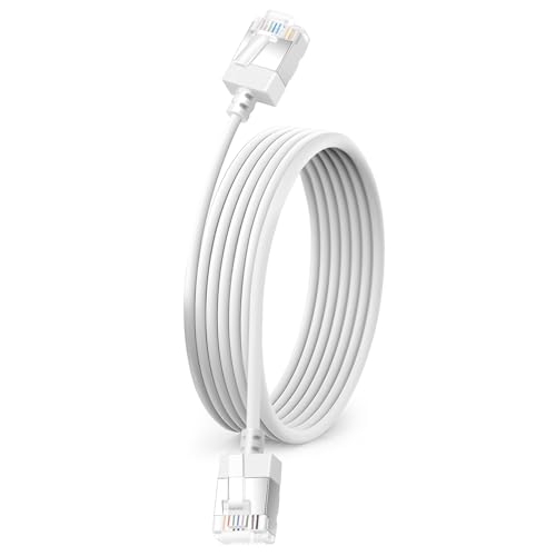 Dutevolns Ultra Slim Cat 6 Ethernet Cable 30 Feet, Flexible Rj45 Cat 6a LAN Cord, 10Gbps 550MHz Cat6 Network Cable for Pc, Router, Windows (White) - Image 1