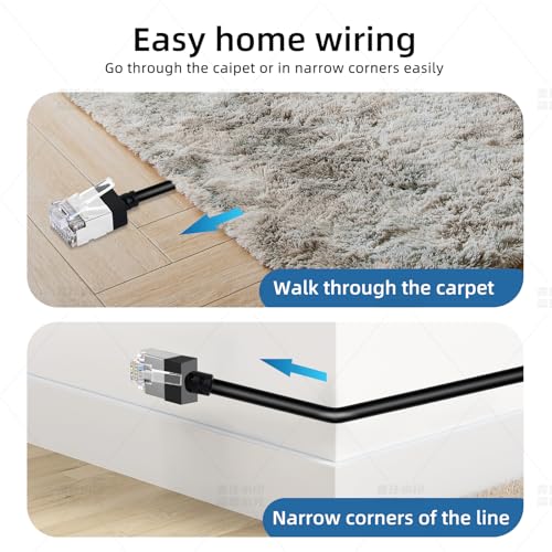 Dutevolns Ultra Slim Cat 6 Ethernet Cable 30 Feet, Flexible Rj45 Cat 6a LAN Cord, 10Gbps 550MHz Cat6 Network Cable for Pc, Router, Windows (White) - Image 4