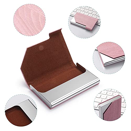 FACATH Business Card Holder for Women and Men, Business Card Case - PU Leather Business Card Case Credit Card ID Case/Wallet Pocket Business Name Card Holder with Magnetic Shut - Keep Cards Secure - Image 4